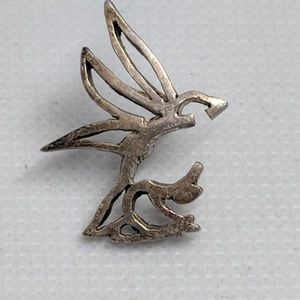 Vintage Sterling Silver Abstract Bird Lapel Pin